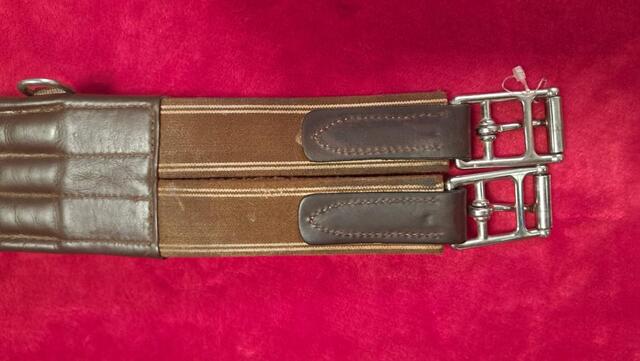 Sangle bavette HFI cuir marron 95 cm