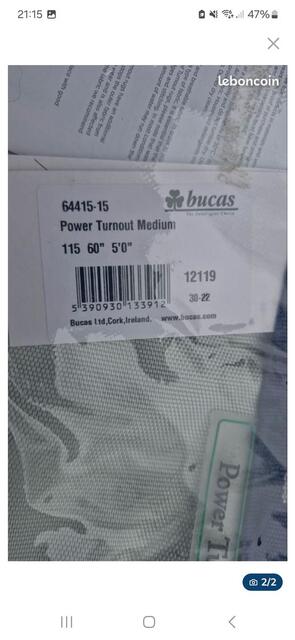 Couverture bucas power turnout medium T115