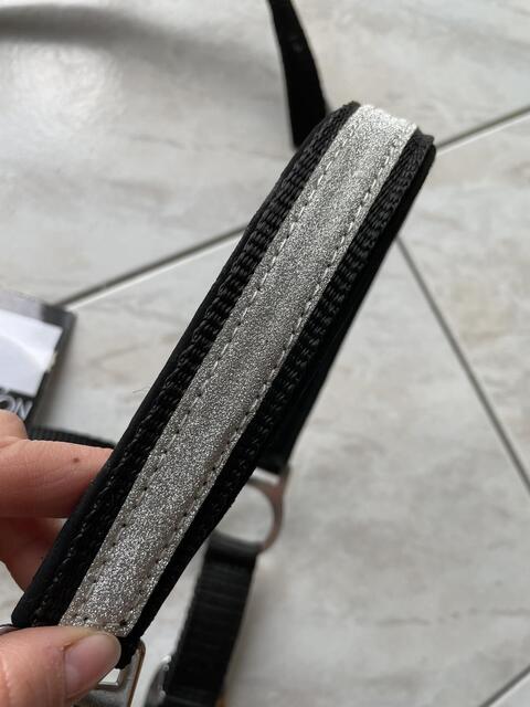Licol noir à paillettes argentées