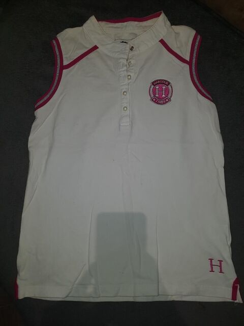 Polo HARCOUR concours blanc et rose