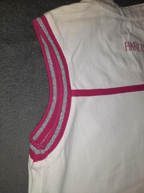 Polo HARCOUR concours blanc et rose