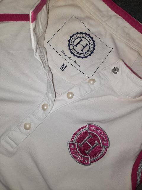 Polo HARCOUR concours blanc et rose