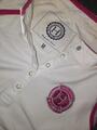 Polo HARCOUR concours blanc et rose