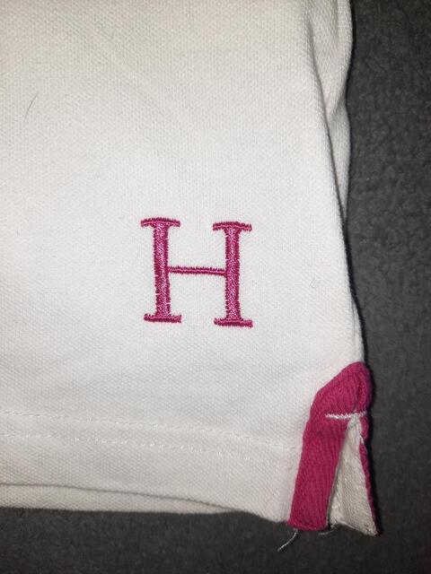 Polo HARCOUR concours blanc et rose