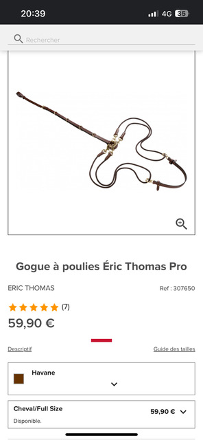 Gogue en cuir Éric Thomas taille full