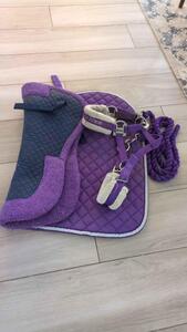 Ensemble violet tapis+licol+amortisseur