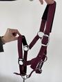 Licol poney nylon couleur prune framboise avec fil argenté