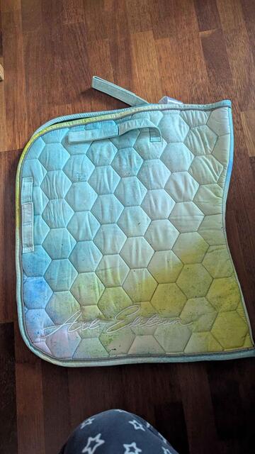 tapis Félix Bühler arc en ciel pastel taille cheval format dressage