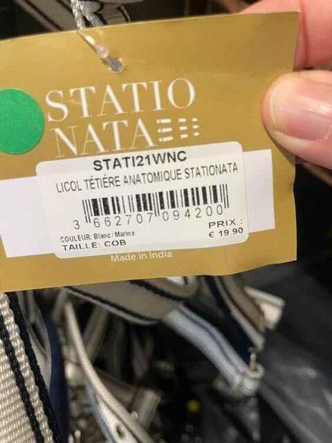 Licol Stationata têtière anatomique