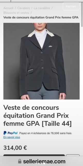 Veste de concours Neuve GPA