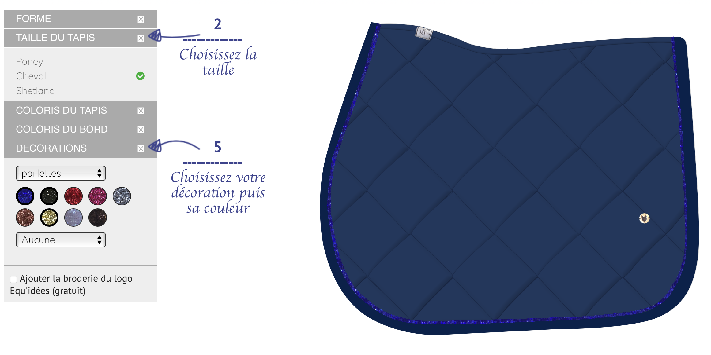 tapis personnalisé équidées